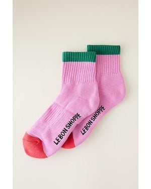 LE BON SHOPPE Colourblock Girlfriend Socks - Pink
