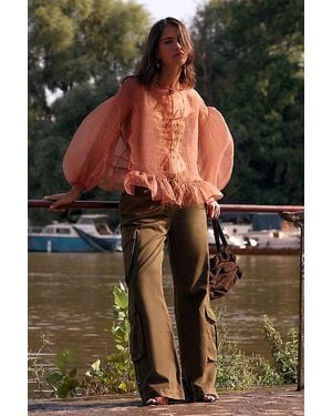 By Anthropologie Conna Straight-Leg Cargo Trousers - Green