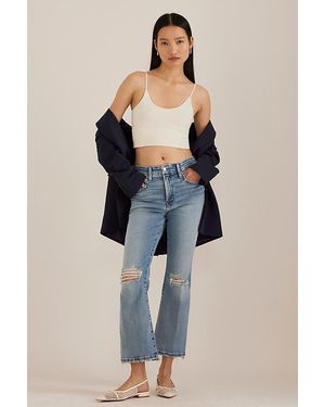GOOD AMERICAN Soft-Tech Good Legs Cropped Bootcut Jeans - Blue