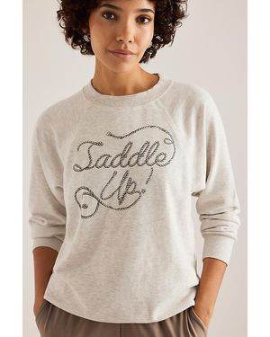 By Anthropologie Crew-Neck Graphic Sweatshirt - Natural