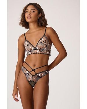 Wild Lovers Astrid Embroidered Bralette - Brown