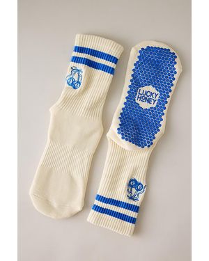 Lucky Honey Elle Icon Grip Socks - Blue