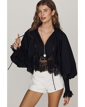 Mare Mare Lace Inset Long-Sleeve Blouse - Black