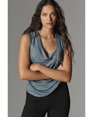 By Anthropologie Sleeveless Draped Top - Blue
