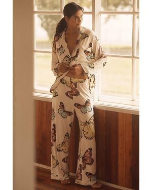 By Anthropologie The Briar Piped Pyjama Bottoms - Brown