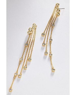 By Anthropologie Crystal Fringe Earrings - White