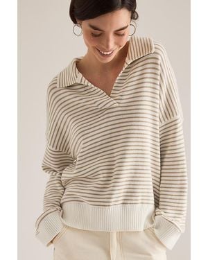 Barbour Aylesby Stripe Collared Jumper - Natural