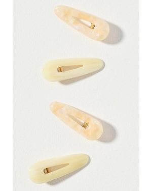 By Anthropologie Marbled Hair Clips, Set Of 4 - Yellow