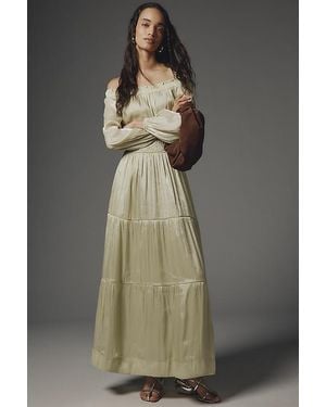 By Anthropologie The Somerset Off-Shoulder Maxi Dress - Grey