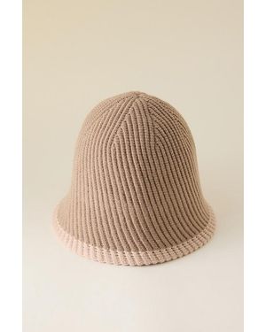 Anthropologie Ribbed Cloch Hat - Natural