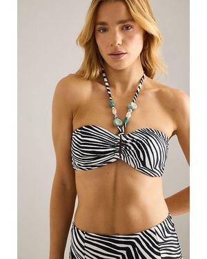 Sea Level Zebralis Ring Halter Bandeau Bikini Top - Blue