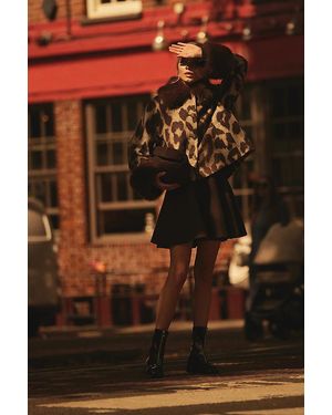 By Anthropologie Faux-Fur Trim Leopard Coat - Brown