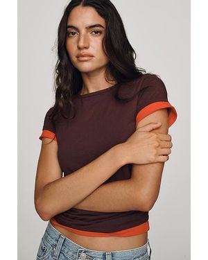 By Anthropologie Evan Cinched Baby T-Shirt - Brown