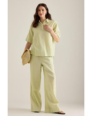 SELECTED Luisa Linen-Blend Wide-Leg Trousers - Natural