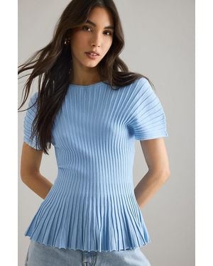 By Anthropologie Rib Waisted Top - Blue