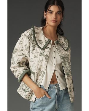 Forever That Girl Quilted Toile Jacket - Brown