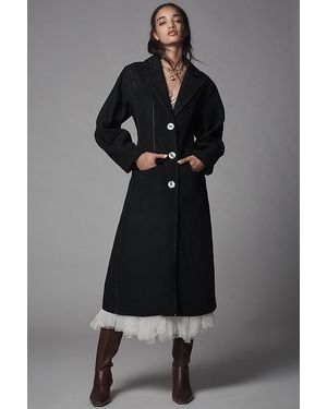 By Anthropologie Stitched Topcoat - Black