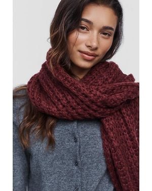 By Anthropologie Waffle Knit Scarf - Red