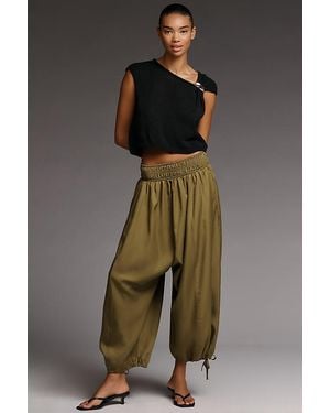 By Anthropologie Draped Harem Trousers - Green