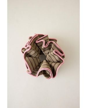 Anthropologie Stripe Oversized Scrunchie - Brown