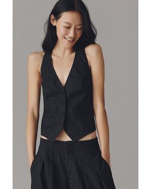 By Anthropologie Metallic Halter Waistcoat - Blue