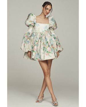 Selkie Barre Long-Sleeve Square-Neck Mini Dress - Natural