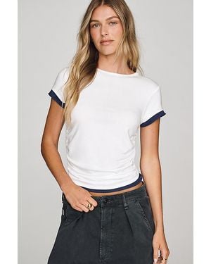 By Anthropologie Evan Cinched Baby T-Shirt - White