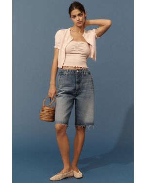 Pilcro The Lonnie High-Rise Denim Bermuda Shorts - Blue