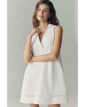 By Anthropologie Cotton Collared Mini Dress - White