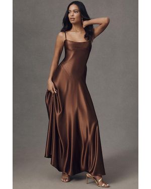 Mare Mare Emmy Satin Corset Maxi Dress - Brown