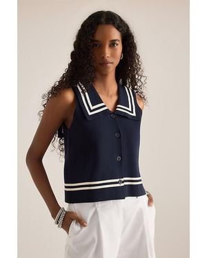 The Tiny Big Sister Sailor Vest Top - Blue