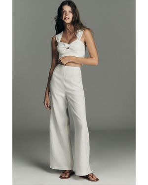 Faithfull the Brand Syna Linen Wide-Leg Trousers - Grey