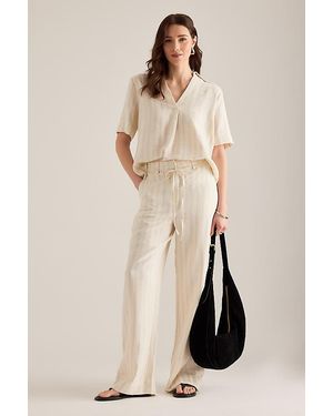 SELECTED Marie V-Neck Blouse - Natural