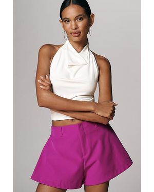 Maeve Sculpted Satin Shorts - Pink