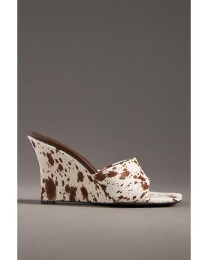 Jeffrey Campbell Capital Wedge Mule Heels - Grey
