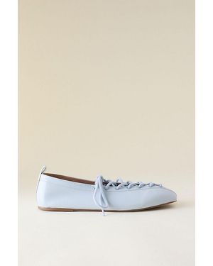 Maeve Tie-Up Grommet Ballet Flats - Brown
