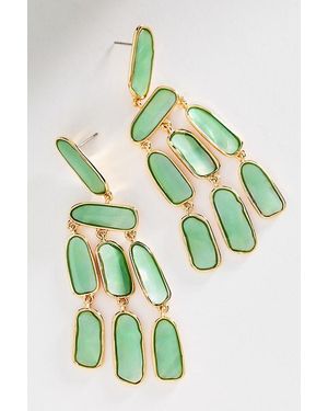 By Anthropologie Colourful Stone Drop Earrings - Green