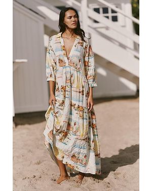 Celandine The Carolita Printed Tiered Shirt Dress By - Natural