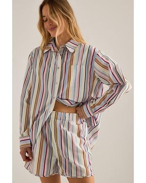 It's 9pm Jessie Cotton Shirt & Shorts Pyjama Set - Multicolour