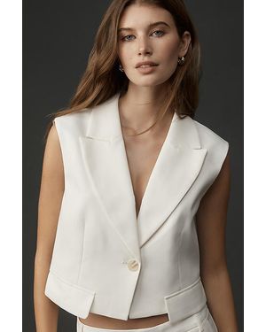 Maeve Tailored Crop Waistcoat - White