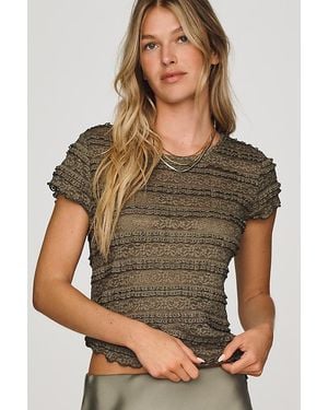 By Anthropologie Lace Ruffle Baby T-Shirt - Green