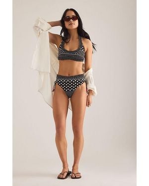 Damson Madder Cove Polka Dot Bikini Bottoms - Multicolour
