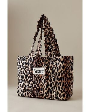 Damson Madder Leopard Frill Tote Bag - Brown