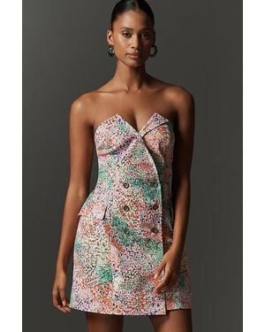 By Anthropologie Strapless Mini Blazer Dress - Black