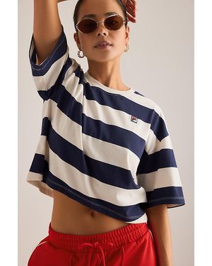 Fila Genoa Boxy Cropped T-Shirt - Blue