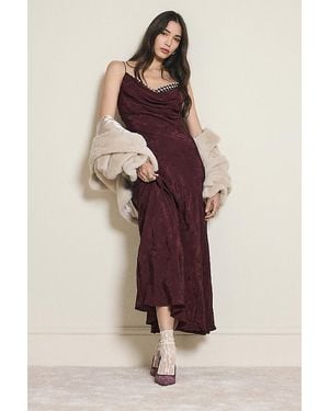 By Anthropologie Satin Jacquard Maxi Party Dress - Multicolour