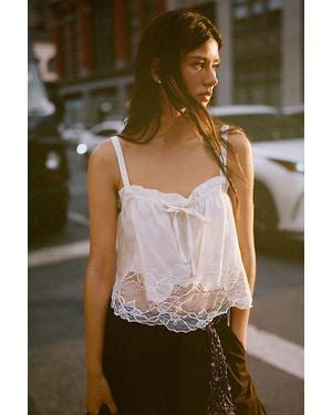 By Anthropologie Sheer Lace Cami Top - Green