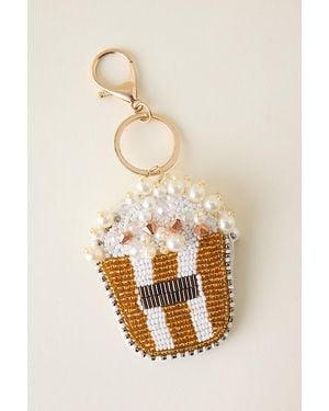 Anthropologie Beaded Popcorn Bag Charm - Natural