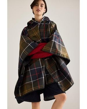 Barbour Tartan Showerproof Poncho - Blue