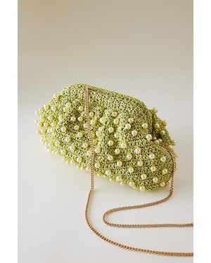By Anthropologie Beaded Crochet Clutch - Metallic